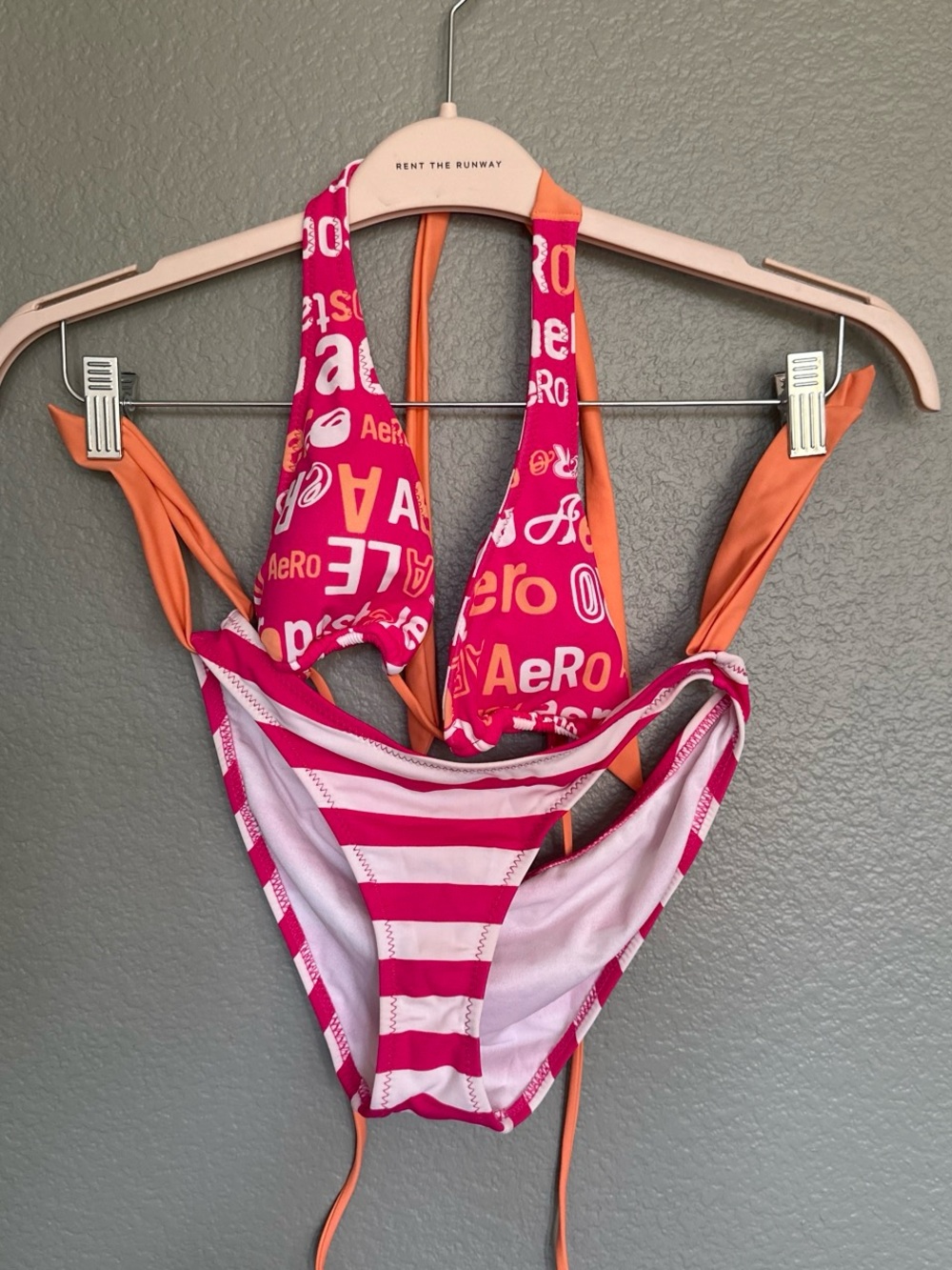 Aéropostale Pink & Orange Reversible Swim set